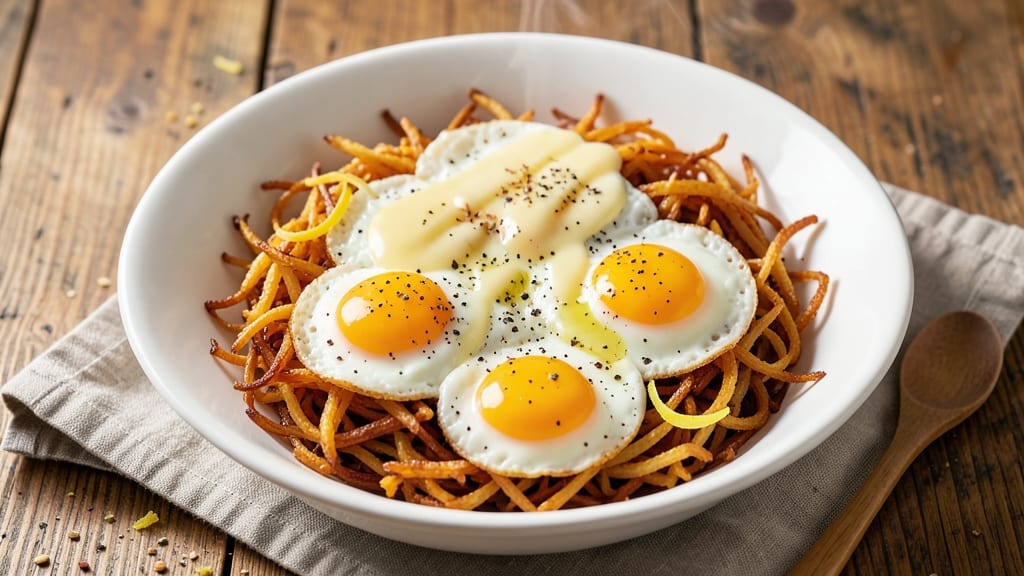 Shredded Potato and Egg Recipe: Crispy Hash Browns With Silky Yolk Magic