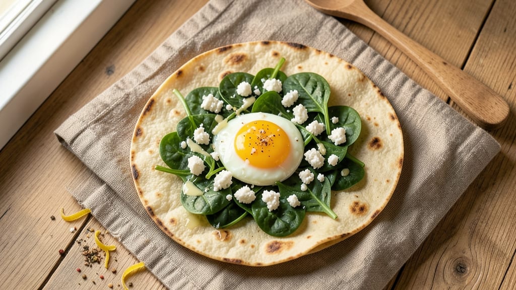 Spinach Feta Egg Wraps Recipe: Flaky Tortilla Cradles with Creamy Feta Bites