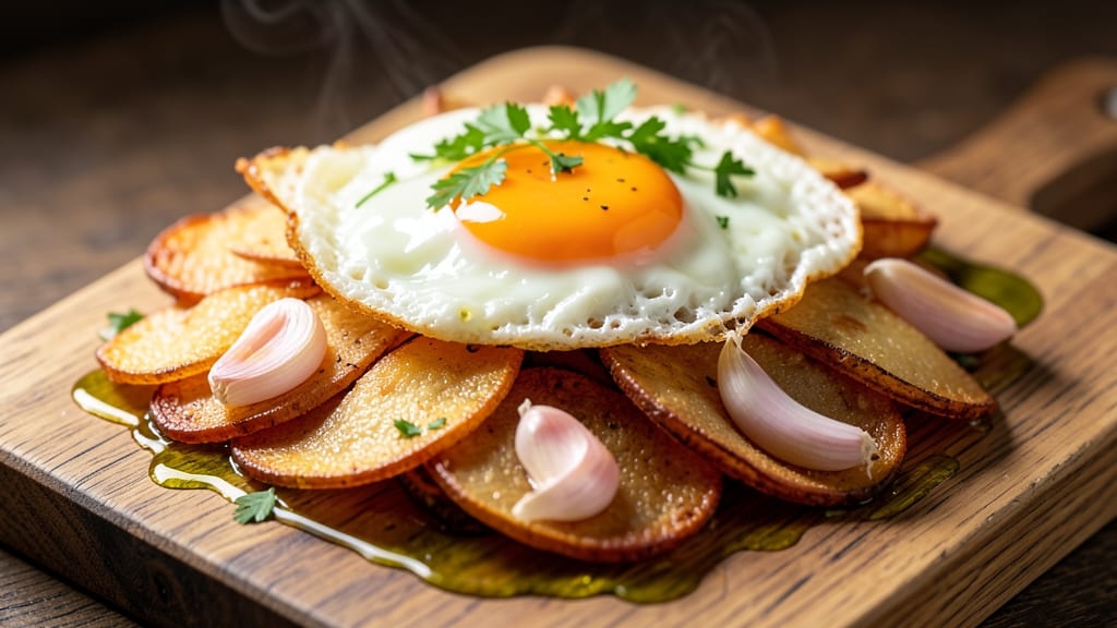 Spanish Fried Egg Recipe: Runny Yolk Magic in Crispy Potato Layers
