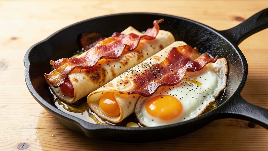 Bacon and Egg Roll Recipe: Crispy Tortilla Wraps Stuffed With Savory Bits