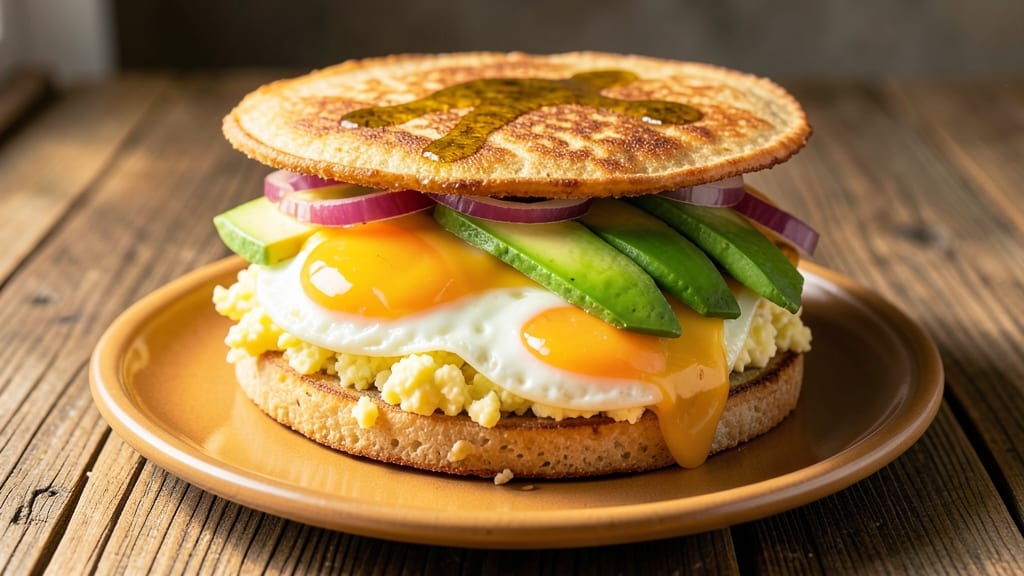 Tortilla Egg Sandwich Recipe: Crispy Tortilla Crunch with Golden Yolk Hearts