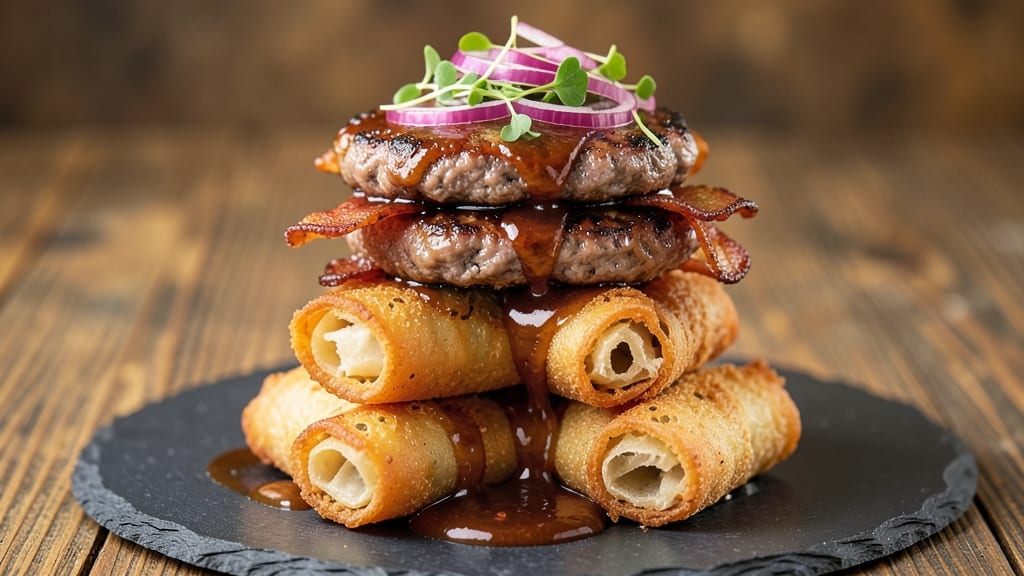 Bacon Jam Burger Egg Rolls Recipe: Smoky-Sweet Bites With Crispy Crunch
