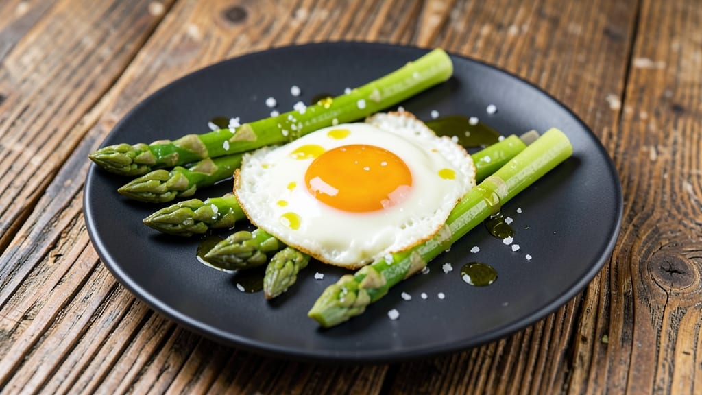 Asparagus and Fried Eggs Recipe: Crispy Greens With Runny Yolk Magic