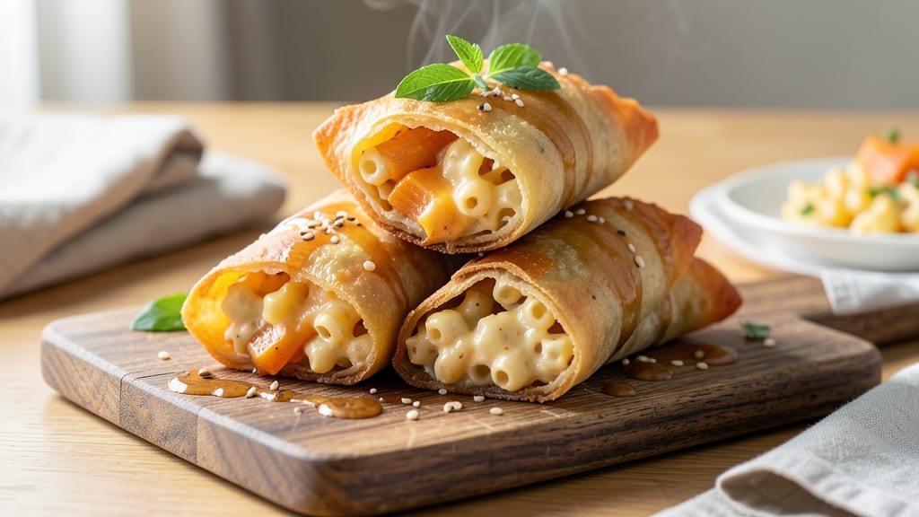 Yams and Mac and Cheese Egg Rolls Recipe: Sweet-Savory Breakfast Bites With Crispy Wraps