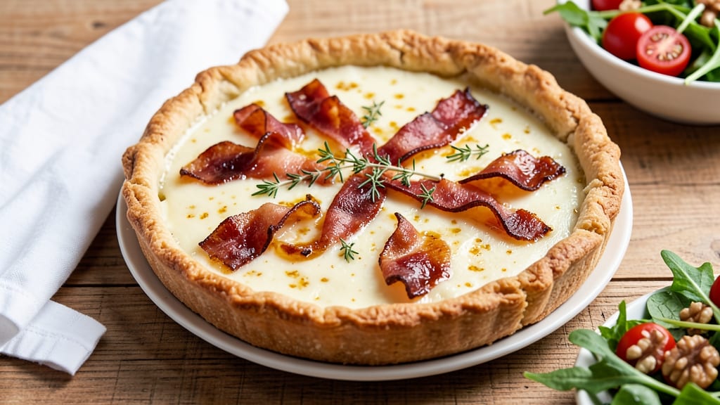 3 Egg Quiche Lorraine Recipe: Flaky Crust With Melty Bacon Layers