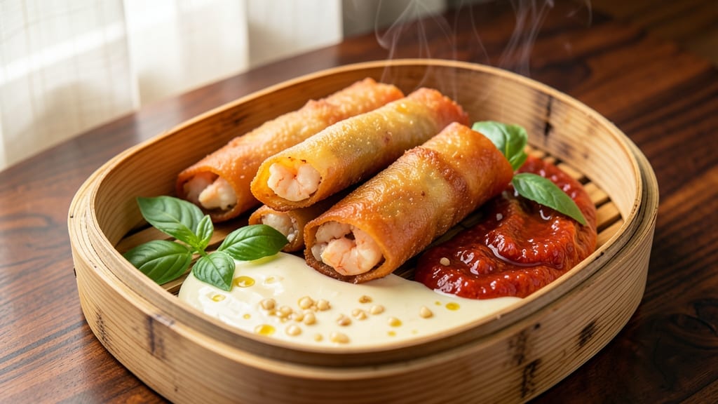 Thai Shrimp Egg Rolls Recipe: Crispy Tortilla Wraps With Spicy Peanut Drizzle