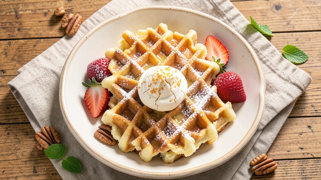 Sweet Egg Waffle Recipe: Crispy Lattice with Runny Yolk Magic