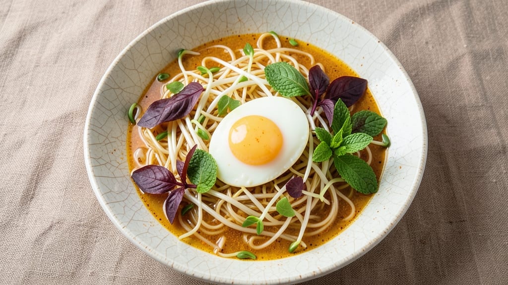 Sotanghon Soup With Egg Recipe: Silky Noodles and Soft-Boiled Eggs in Turmeric Broth