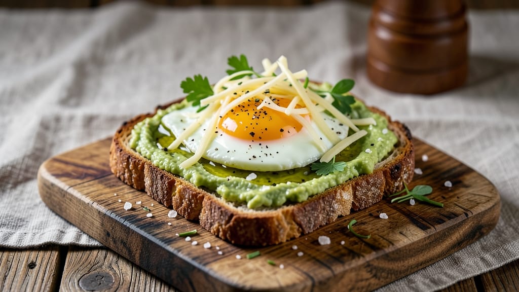 Avocado Toast Recipe with Egg and Cheese: Crispy Bread, Runny Yolk Magic