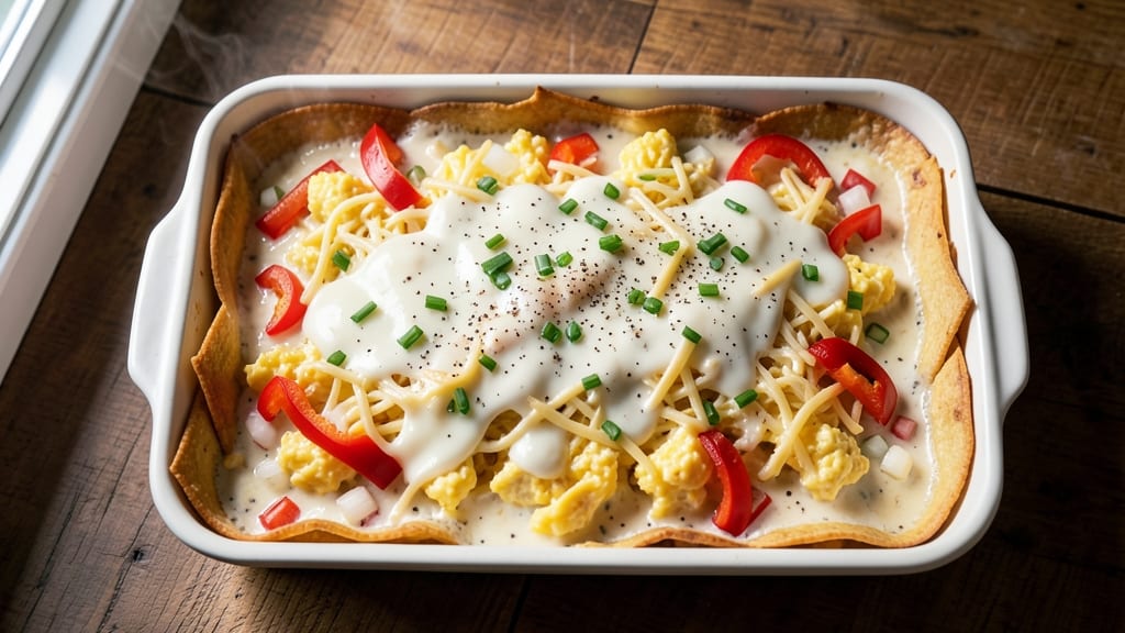 Tortilla Egg Casserole Recipe: Crispy Layers With Runny Yolk Magic