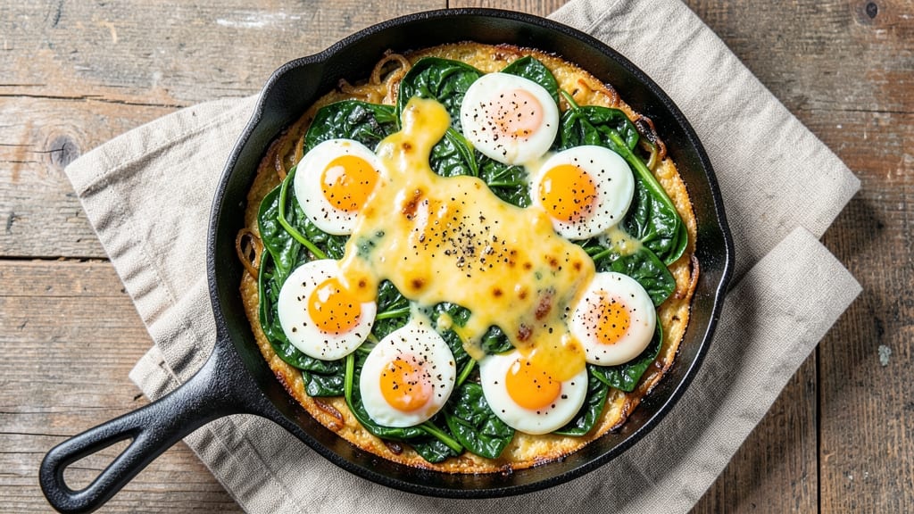 Spinach, Egg, and Cheese Skillet Recipe: One-Pan Protein-Packed Breakfast