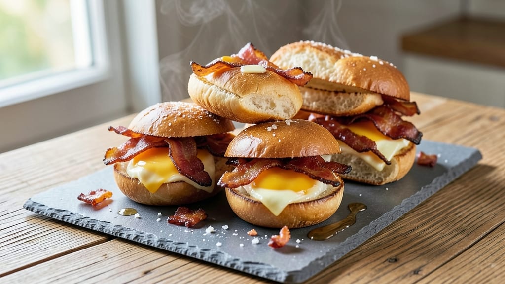 Bacon and Egg Sliders Recipe: Mini Breakfast Bites With Crispy Edges