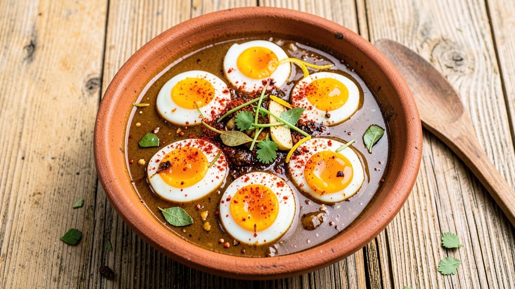 Andhra Style Egg Curry Recipe: Spicy Tamarind-Tinged Eggs in Coconut Gravy