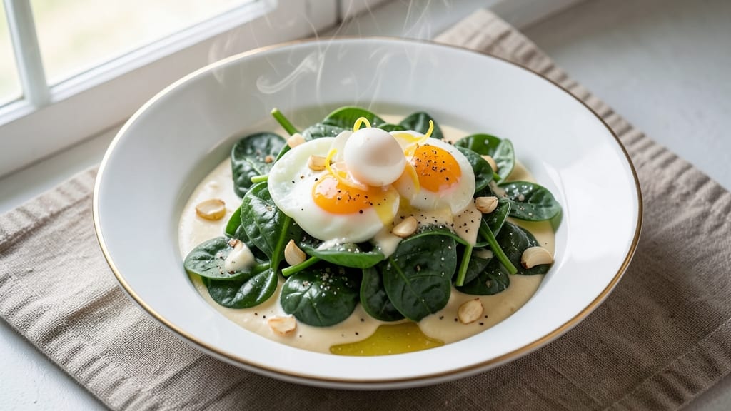 Three Egg Spinach Recipe: Fluffy Scramble With Runny Yolk Magic