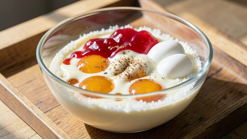 Vietnamese Egg Cream Recipe: Coconut-Cardamom Frosting Over Silky Egg Yolk