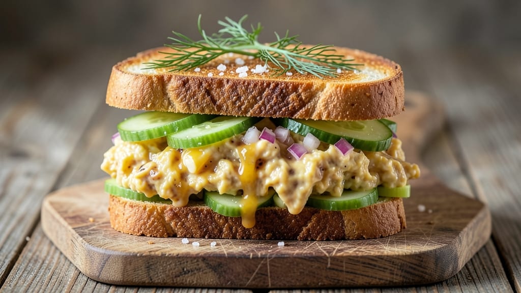 Yummy Egg Salad Sandwich Recipe: Crunchy Cucumber and Dijon Kick