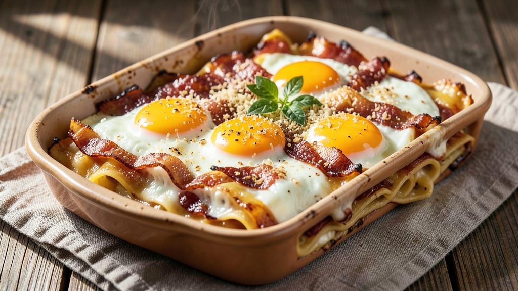 Bacon and Egg Lasagna Recipe: Crispy Top, Gooey Centers, Breakfast Bake Magic