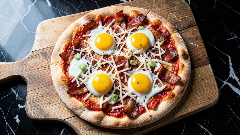 Bacon and Egg Pizza Recipe: Crispy Crust with Runny Yolk Magic