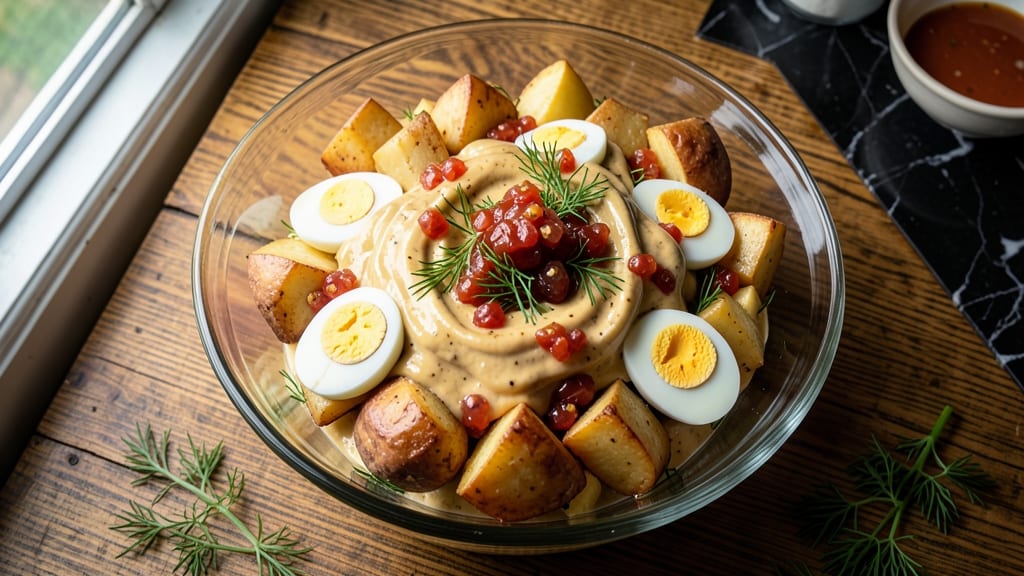 Southern Style Egg Potato Salad Recipe: Mayonnaise-Rich with Crispy Mustard Kick