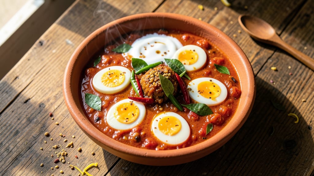 Tomato Egg Curry Recipe in Telugu: Spiced Coconut Gravy With Soft Eggs