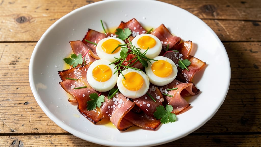 Sliced Ham and Eggs Recipe: Crispy-Topped Breakfast in 10 Minutes