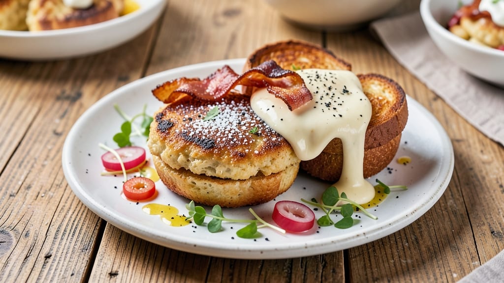 Vegan Egg McMuffin Recipe: Fluffy Plant-Based Scramble With Toasted English Muffin