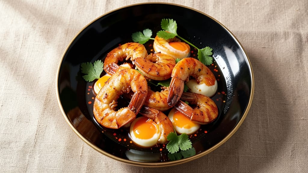 Chinese Shrimp and Egg Recipe: Silky Egg Ribbons With Spiced Shrimp Harmony