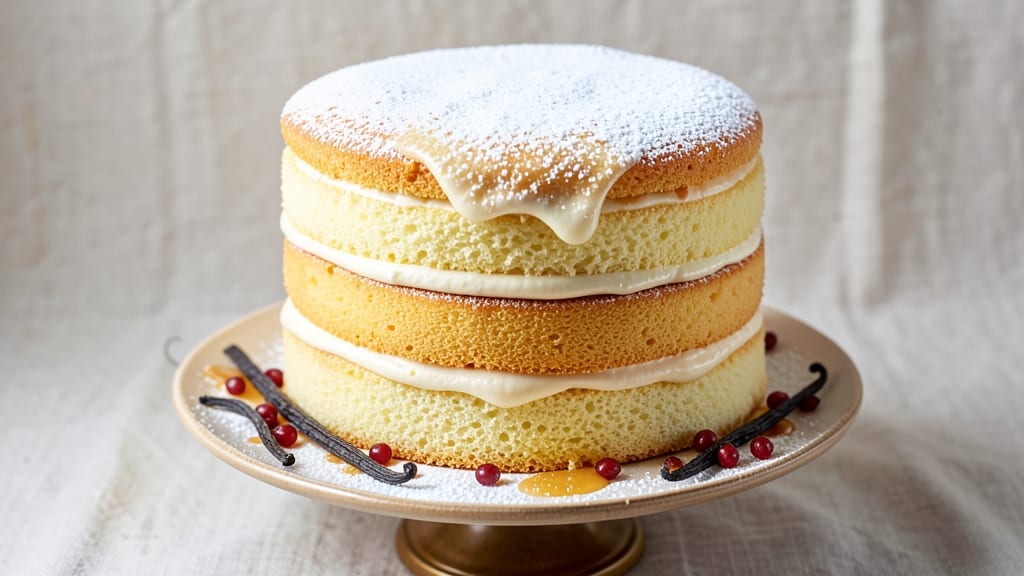12 Egg Sponge Cake Recipe: Towering Lightness With Vanilla Bean Swirls