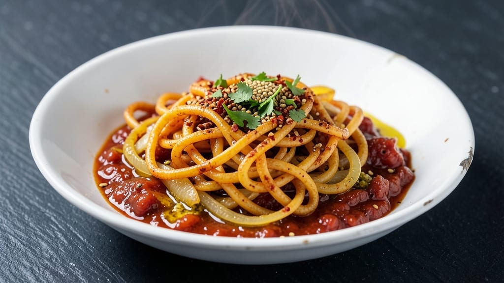Spicy Egg Noodles Recipe Indian Style: Garlicky Tomato Gravy With Crispy Noodles