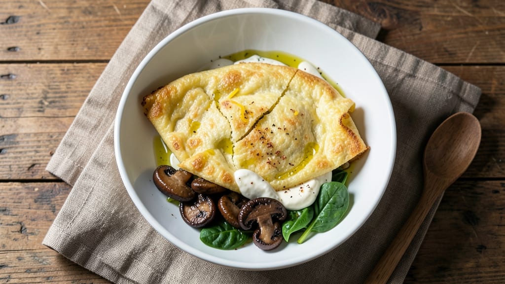 Vegetarian Egg Omelette Recipe: Fluffy Clouds With Savory Mushroom Magic