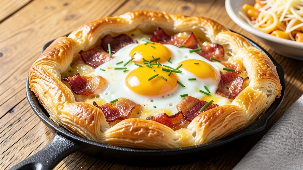 Bacon Egg Pie Recipe Puff Pastry: Crispy Top, Runny Yolk Magic
