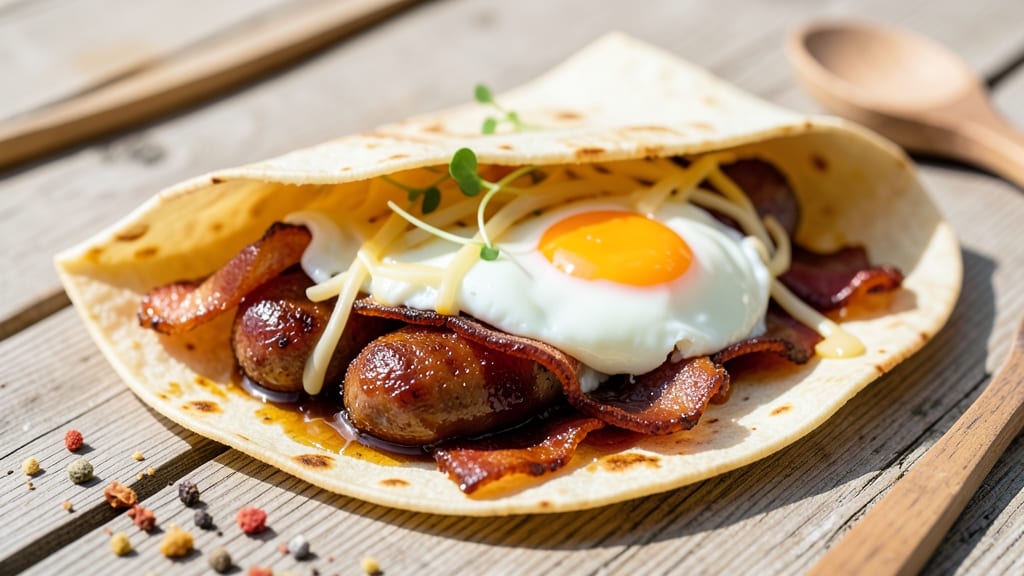 Bacon, Sausage & Egg Wraps Recipe: Starbucks-Style Crispy Tortilla Magic