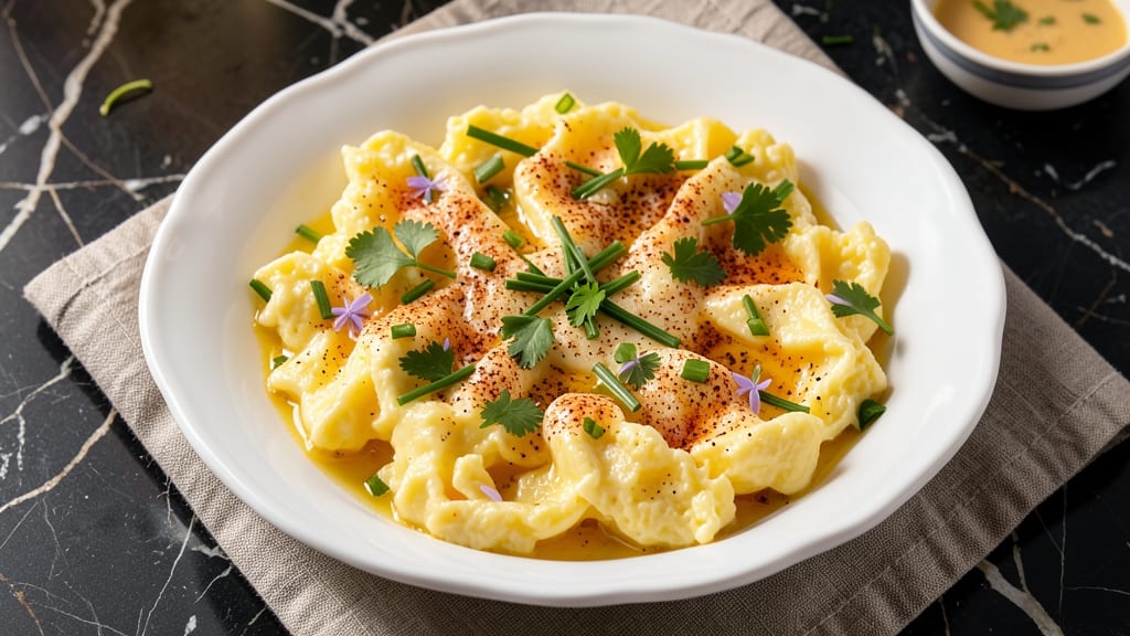 Seasoned Scrambled Eggs Recipe: Savory Herb Crunch With Runny Yolk Magic