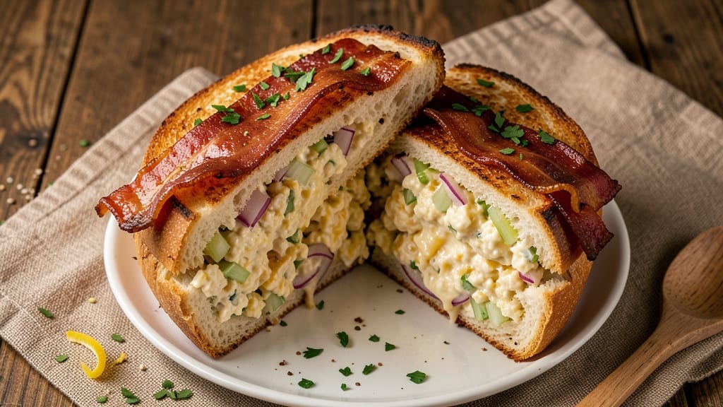Thundercloud Subs Egg Salad Recipe: Smoky Bacon and Crispy Crouton Twist