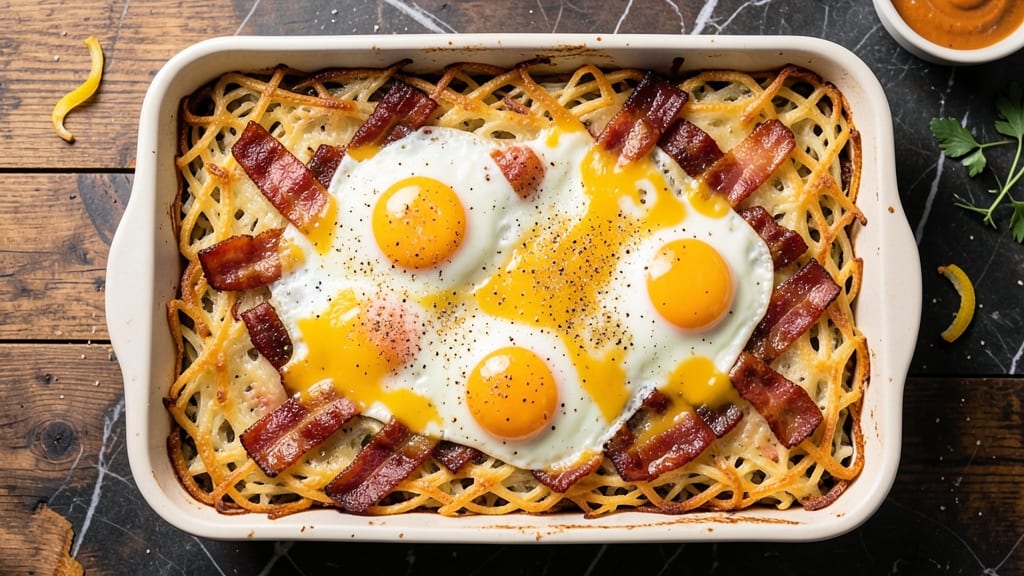 Bacon, Egg, and Hash Brown Casserole Recipe: Cracker Barrel's Crispy-Topped Breakfast Masterpiece